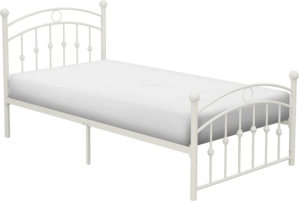 White Metal Platform Bed L30568