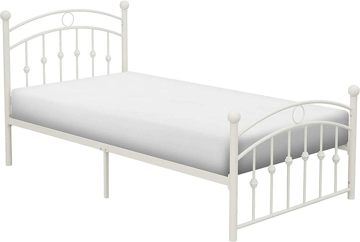 White Metal Platform Bed L30568