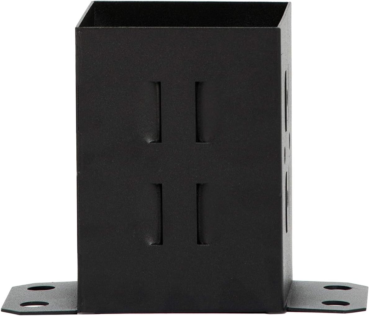 4 Pack Black Steel Fence Post Base Brackets for 4x4 Wood Y709