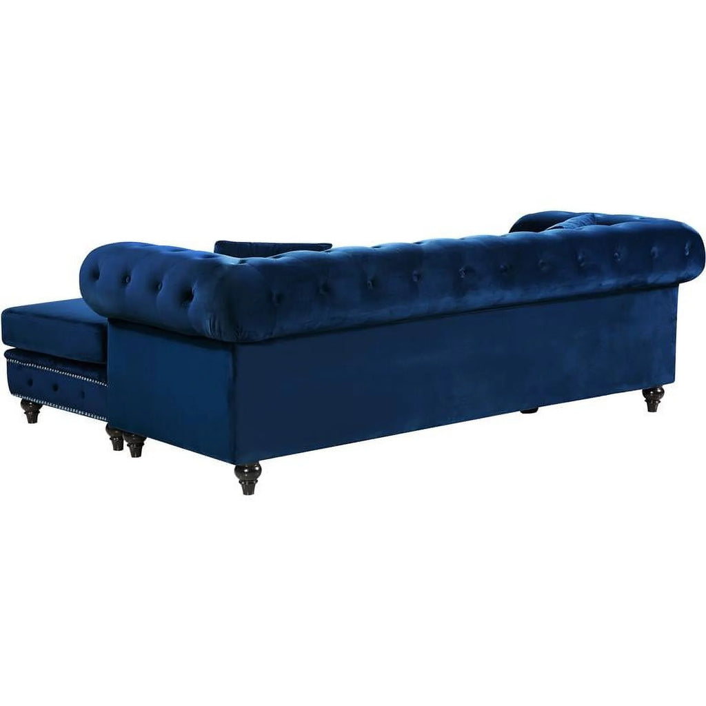 Navy Velvet Reversible Sectional I77938