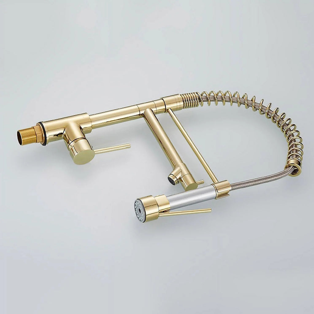 Pull Out Sprayer Kitchen Faucet Solid Brass H5468