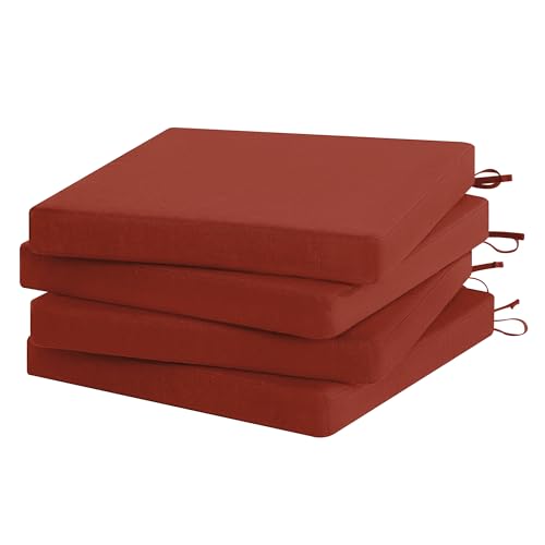 Outdoor Chair Cushion Set of 4 Rainproof Color Fade Resistant 19 x 19 x 2 in Square Z70683