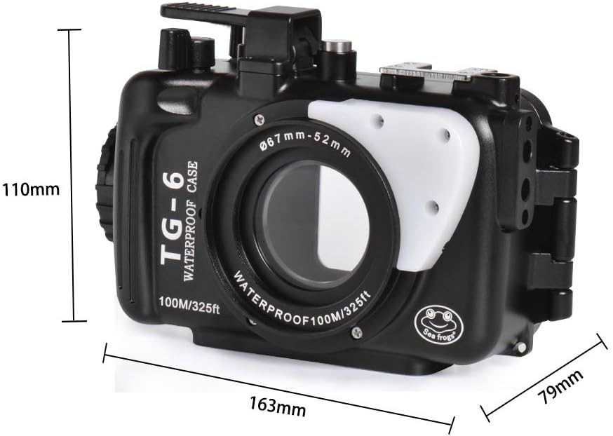 Black Aluminum Underwater Housing for Olympus TG-6 H987