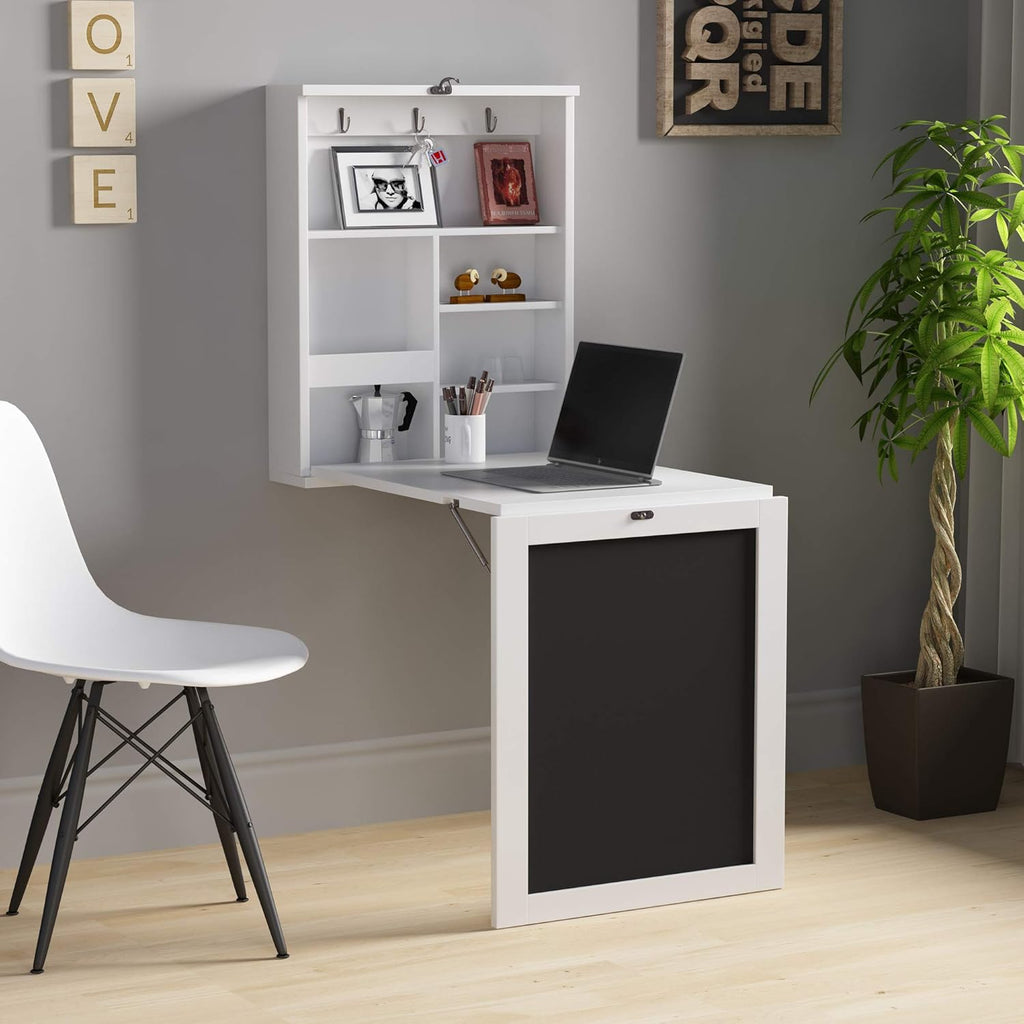 Wall Mounted Folding Desk with Storage D8584