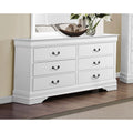 White Six Drawer Solid Wood Dresser C6612