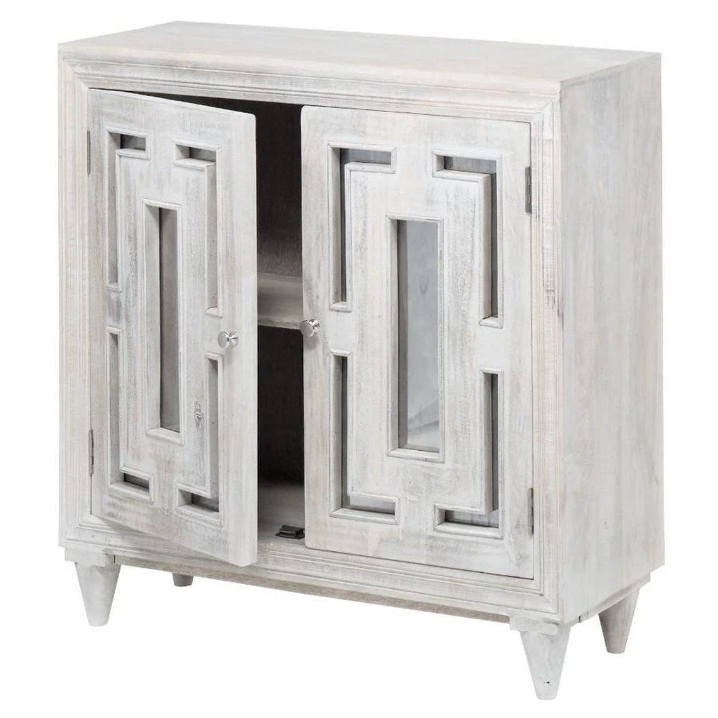 40" Square Whitewash Accent Cabinet E416527