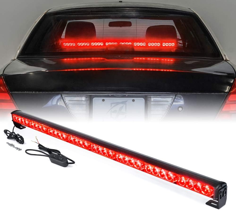 Red & Blue 35.5 LED Strobe Light Bar with Suction Cup Mount M308699