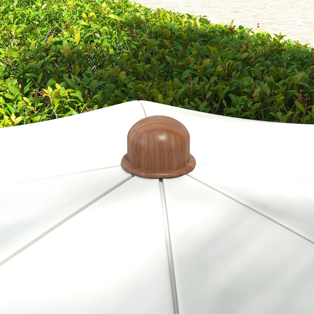 White Ruffled Beach Umbrella with Carry Bag X563