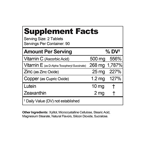 Macular Support Chewables – AREDS 2 Vitamins – Tropical Flavored Chewable Tablets (60) G7775