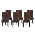 Faux Leather Dining Chairs Set of 6 Dark Brown N205
