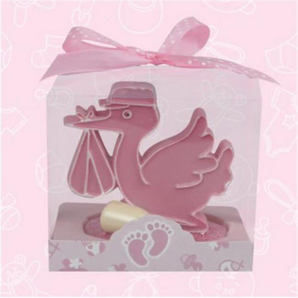 Pink Baby Shower Stork and Bottle Favors E3920