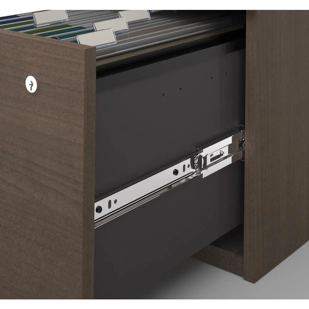 L-Shaped Executive Desk with Pedestal and Hutch L930950