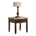 Dark Cherry Faux Marble Top End Table W20604