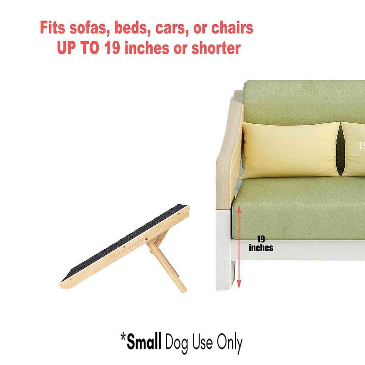 19 Tall Adjustable Wooden Folding Portable Dog & Cat Ramp P168724