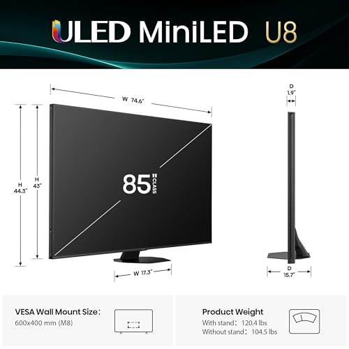 55" Mini-LED ULED 4K UHD Google Smart TV, QLED, Native 165Hz, HDR10+, Dolby Vision IQ, Atmos, IMAX Enhanced H49033