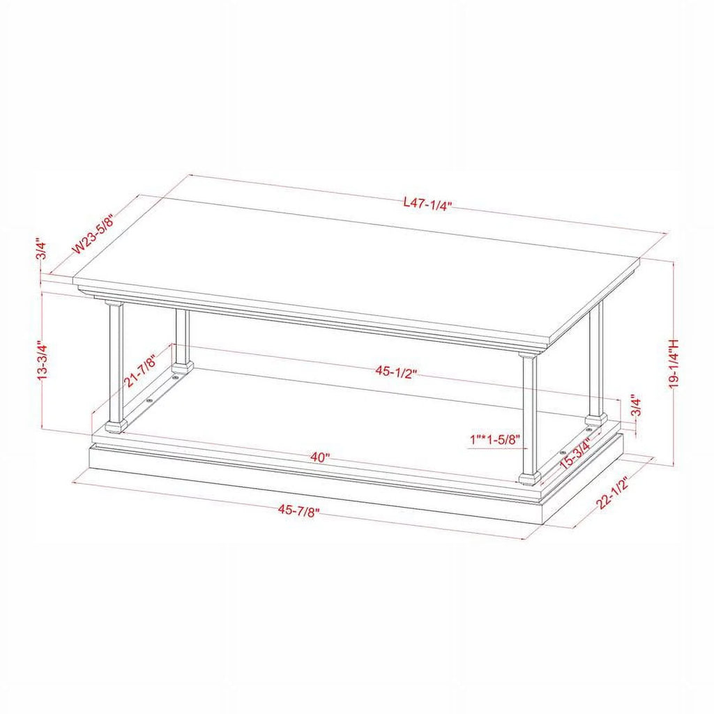 Wood 1-Shelf Coffee Table E8479
