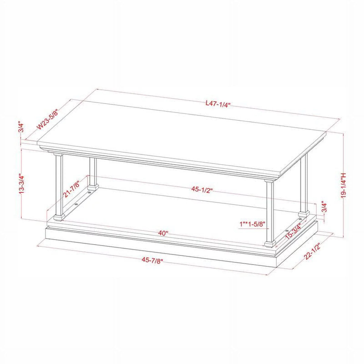 Wood 1-Shelf Coffee Table E8479