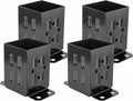 4 Pack Black Steel Fence Post Base Brackets for 4x4 Wood Y709