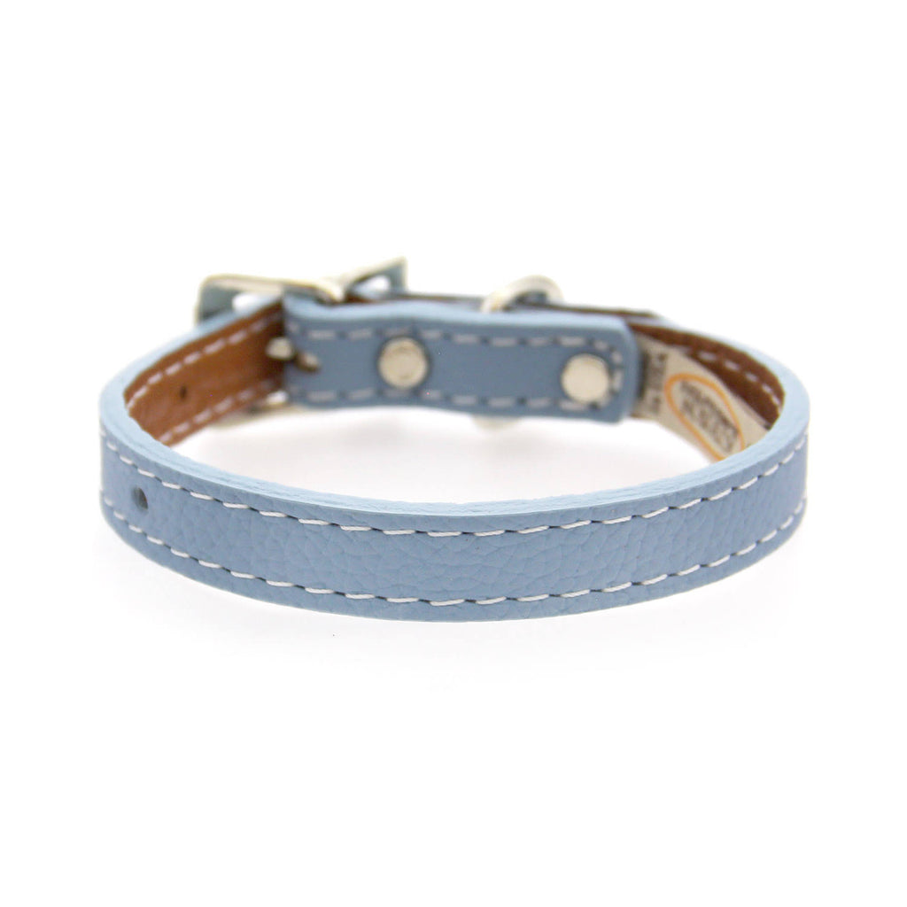 Light Blue Leather Dog Collar E757960