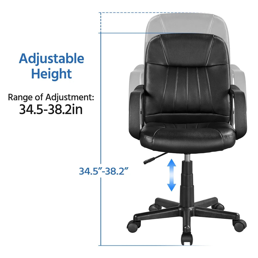 Adjustable Artificial Leather Office Chair with Wheels J173