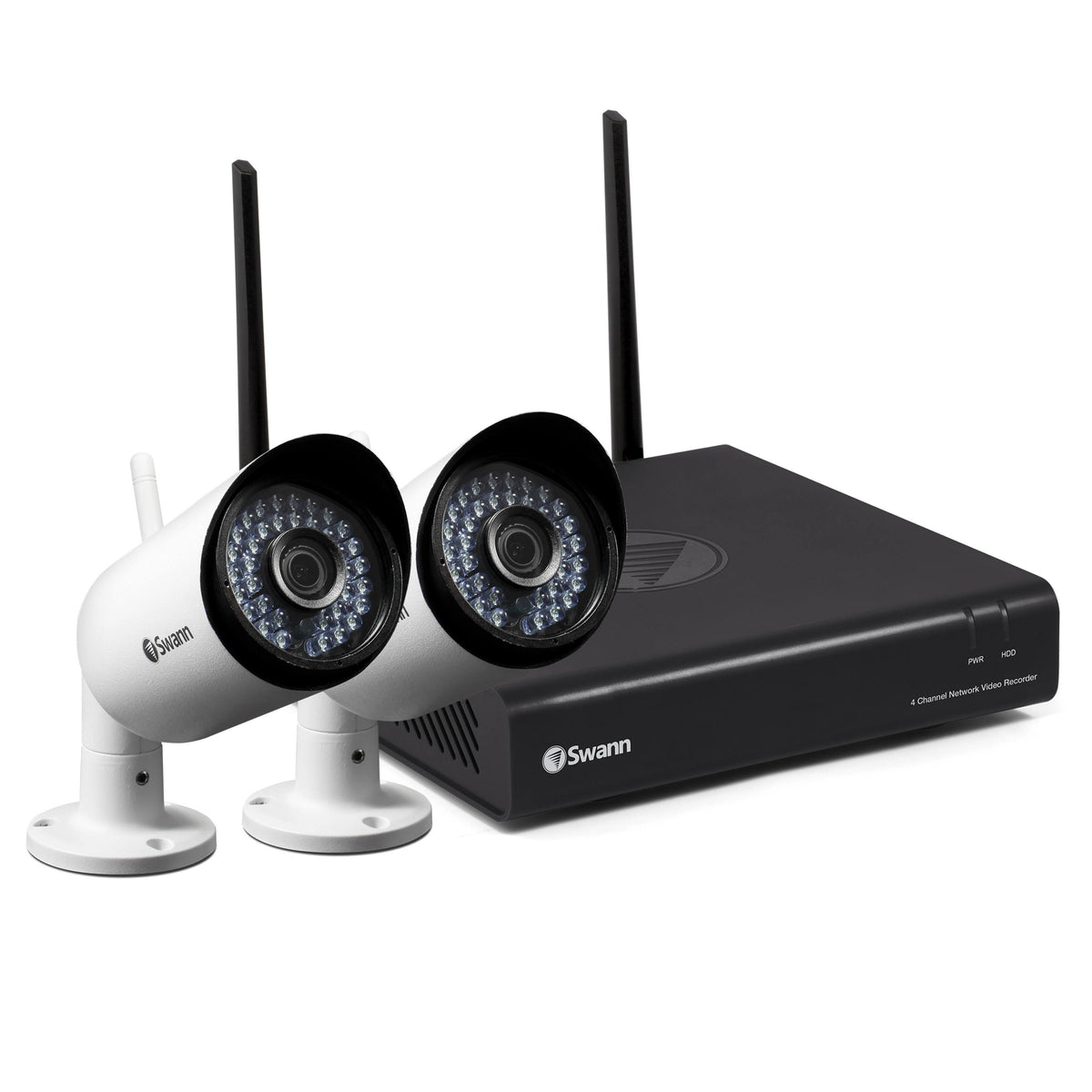 4-Channel DVR with 2 Outdoor Cameras Night Vision Wireless 1 TB B3572