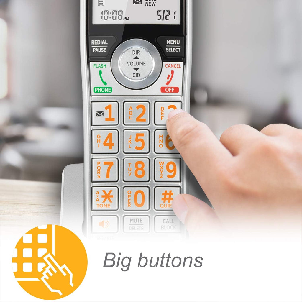 Black/Silver DECT 6.0 Corded/Cordless Phone with 1 Handset L768818