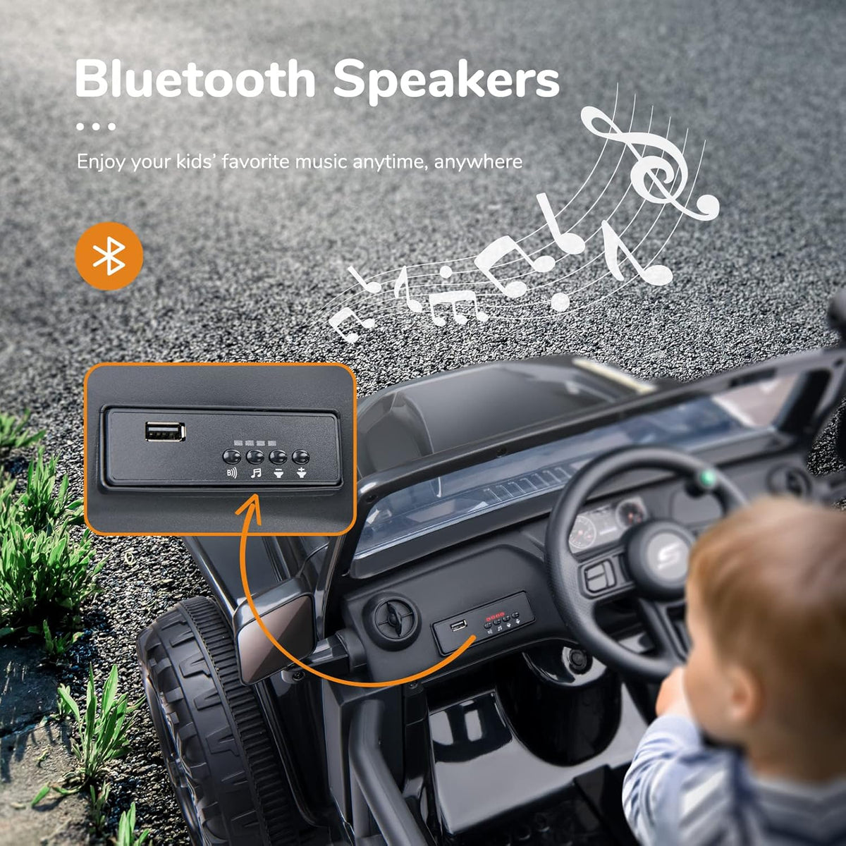 Black Kids Ride On Car with Parent Remote Control V633619