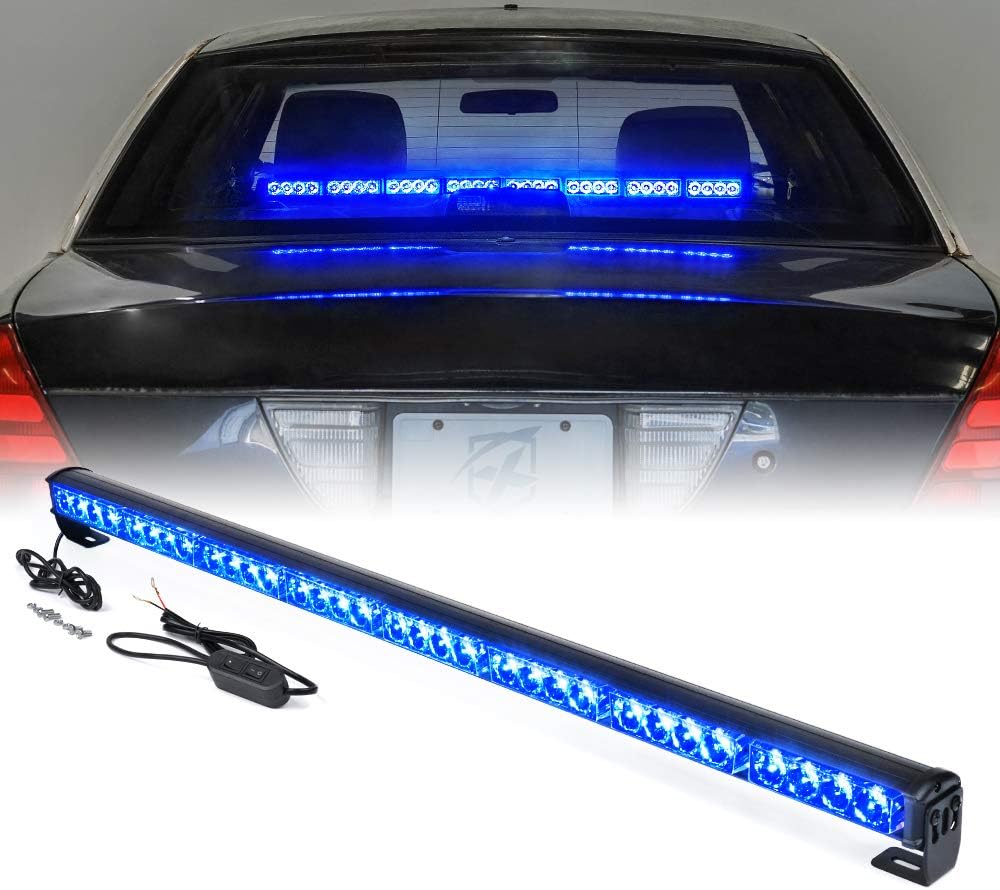 Red & Blue 35.5 LED Strobe Light Bar with Suction Cup Mount M308699