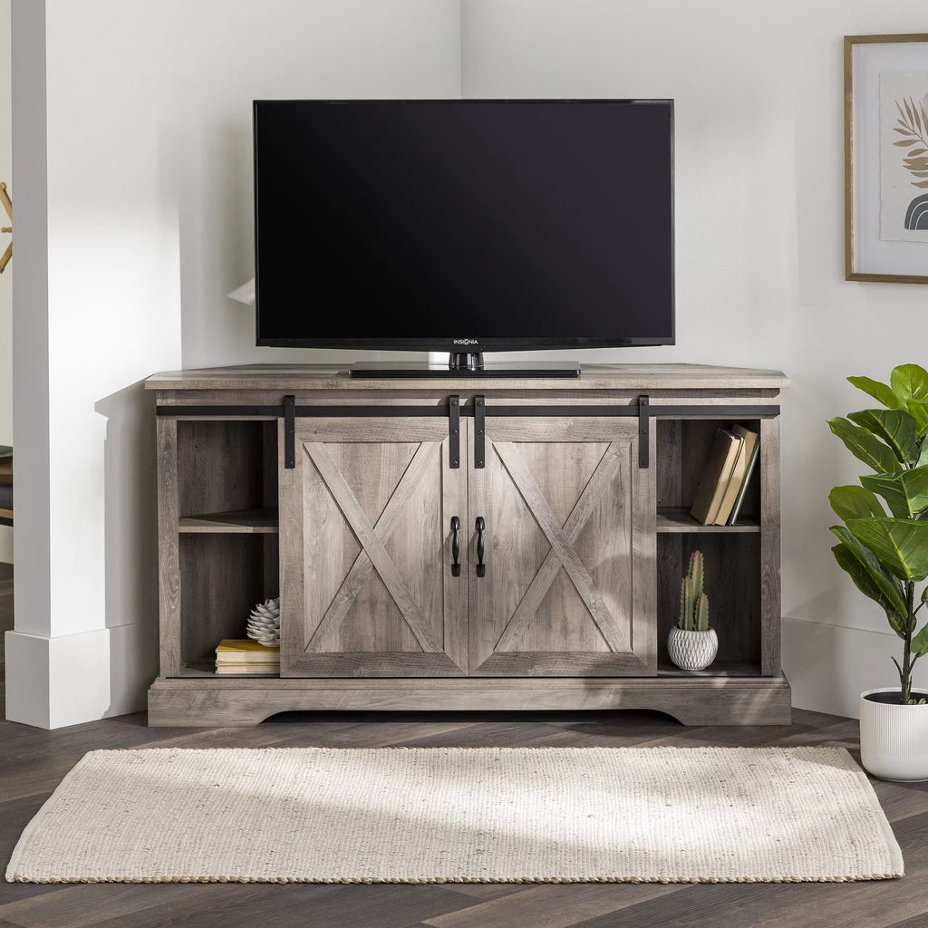 White Oak Corner TV Stand G825