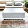 47" Silver Glass Mirrored Coffee Table O521192