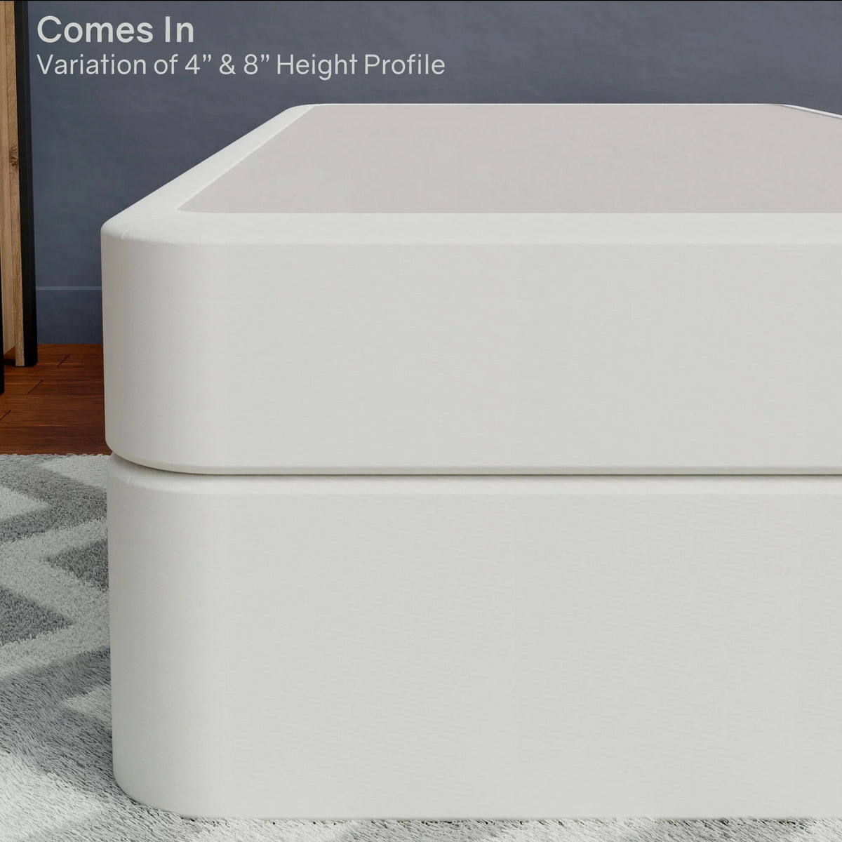 8-Inch Low Profile Wooden Box Spring, White Twin P7485