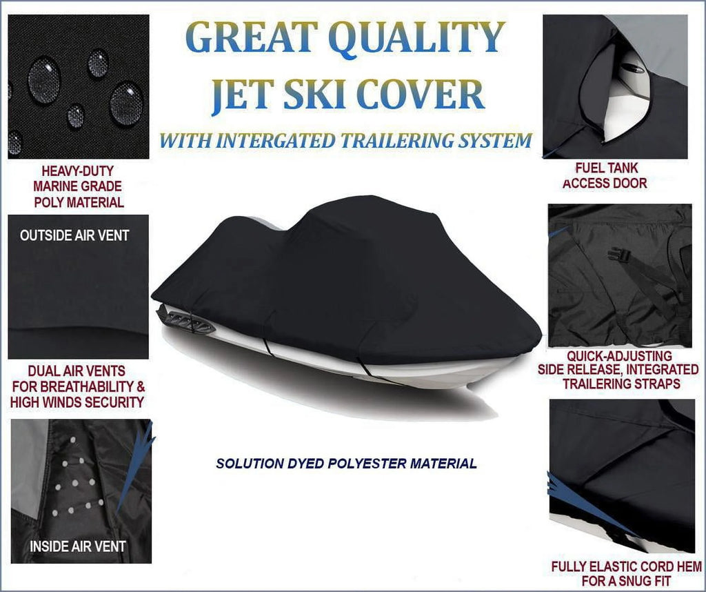 Black Jet Ski Cover 1-2 Seater U4776