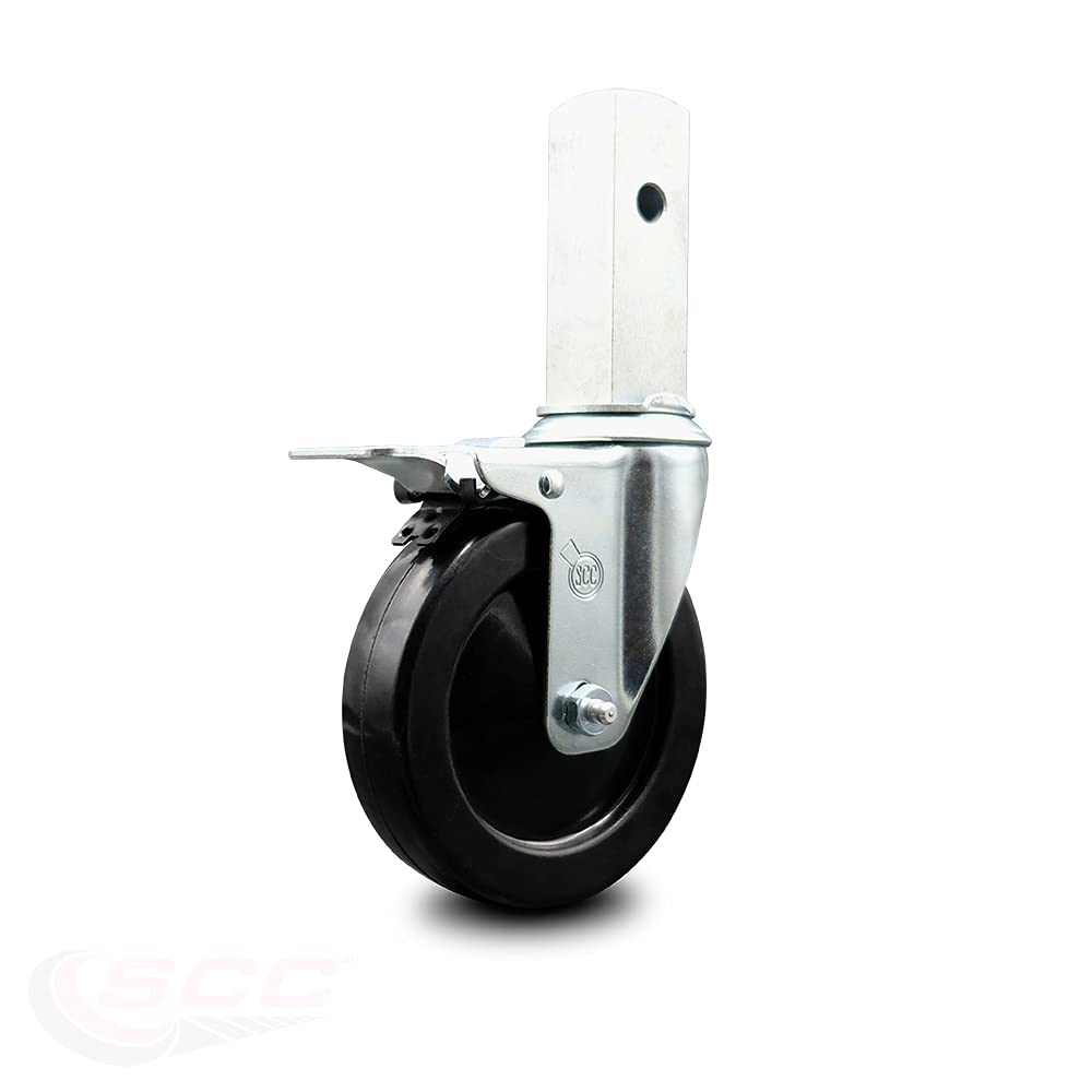 8 Inch Black Rubber Swivel Caster on Cast Iron Wheel, 600 lbs. Capacity, Pack of 2 T822902