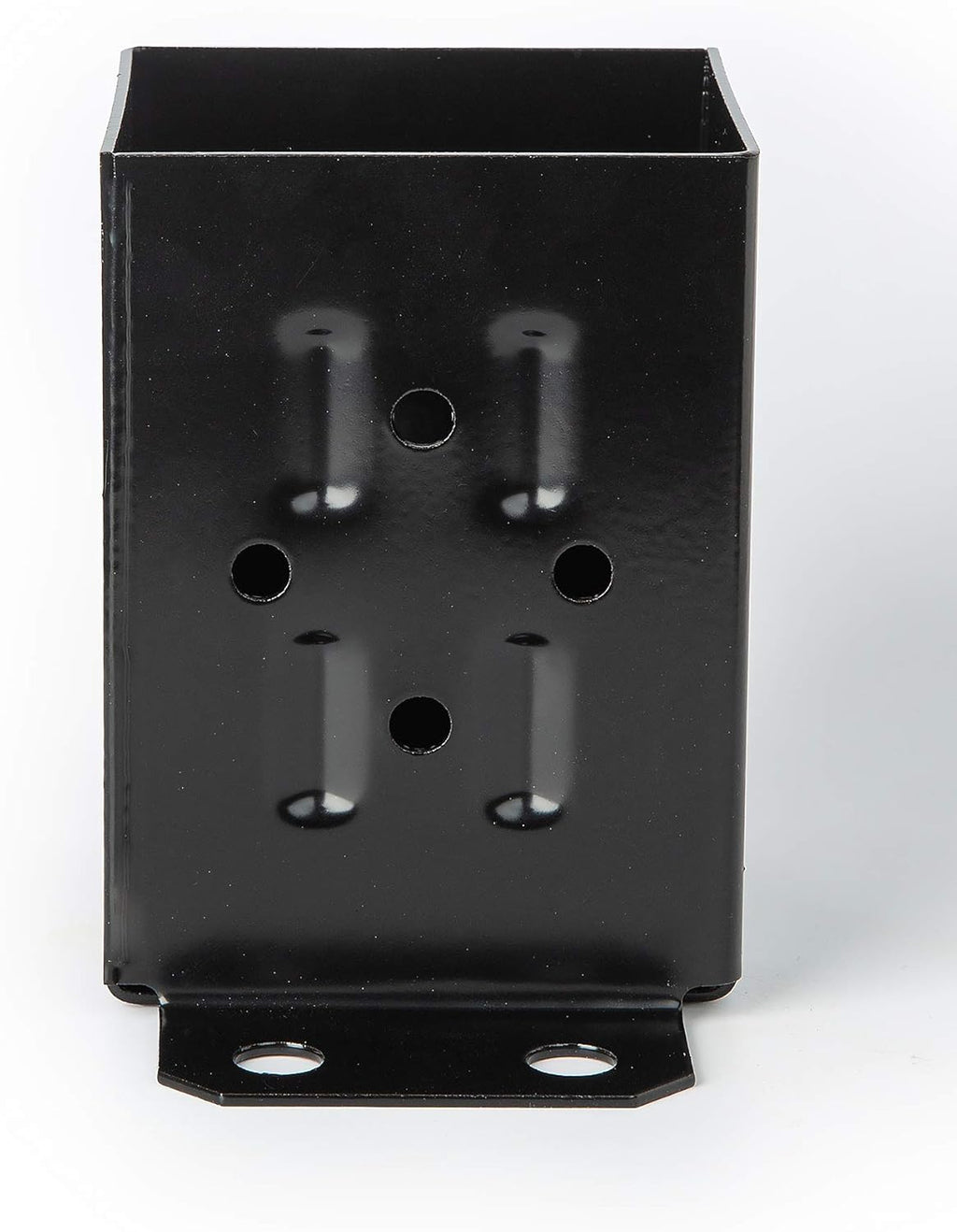 4 Pack Black Steel Fence Post Base Brackets for 4x4 Wood Y709