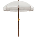 White Ruffled Beach Umbrella with Carry Bag X563