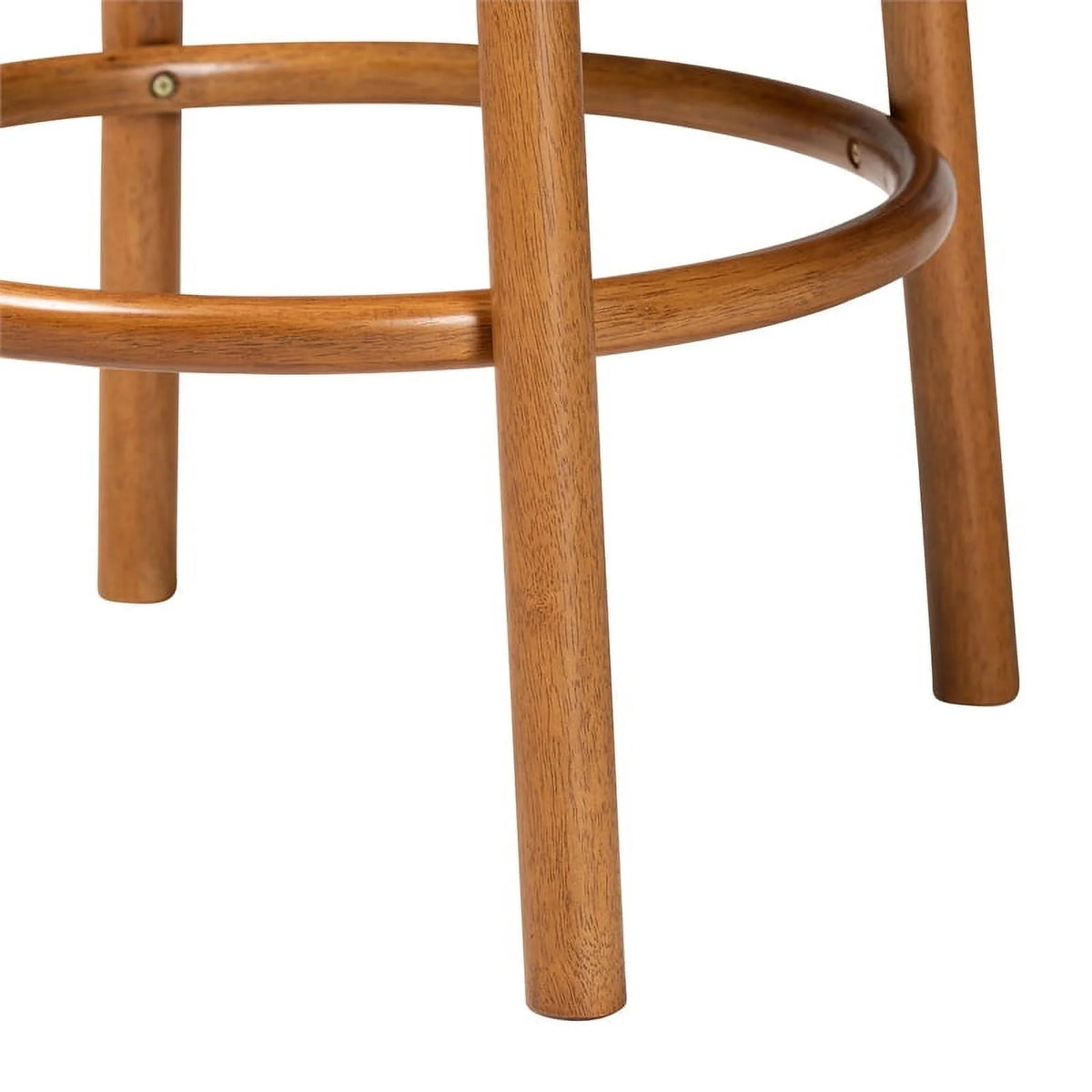 Light Gray Fabric and Brown Wood 2-Piece Bar Stool Set M90703