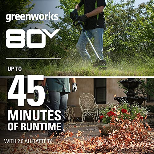 80V Cordless Brushless String Trimmer and Leaf Blower Combo with 2Ah Battery and Charger S677374