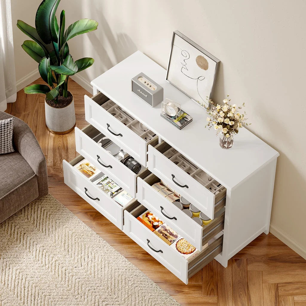 White 6 Drawer Dresser B37997