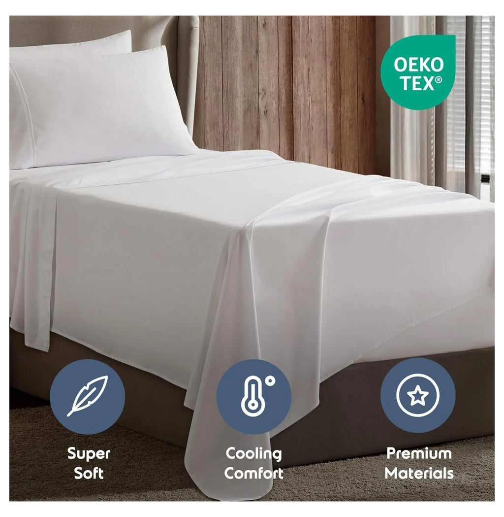 White Twin Sheets Set 3 Piece Deep Pocket P609