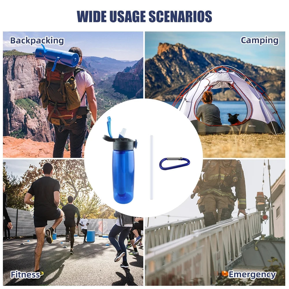 Blue Tritan Water Bottle with Filter Lockable Lid P900