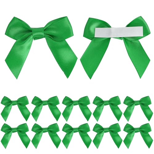 Red Satin Ribbon Bows 2" Self Adhesive 50 PCs Z97244