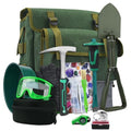 15 PCS Geology Rock Pick Hammer Kit with Digging Chisels, Shovel, Backpack, Magnifying Glass, Goggles, Whistle, Soil Sieve O689551