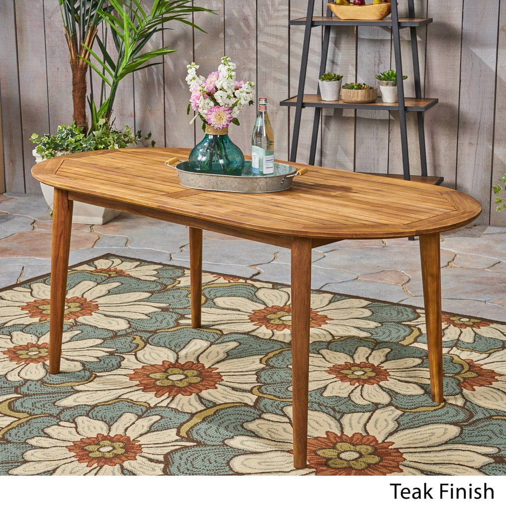 Teak Oval Acacia Wood Dining Table S92124