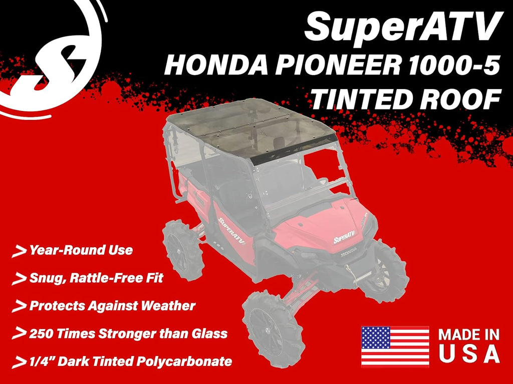 Dark Tinted 1/4 Thick Polycarbonate Roof for Honda Pioneer 1000-5 N824