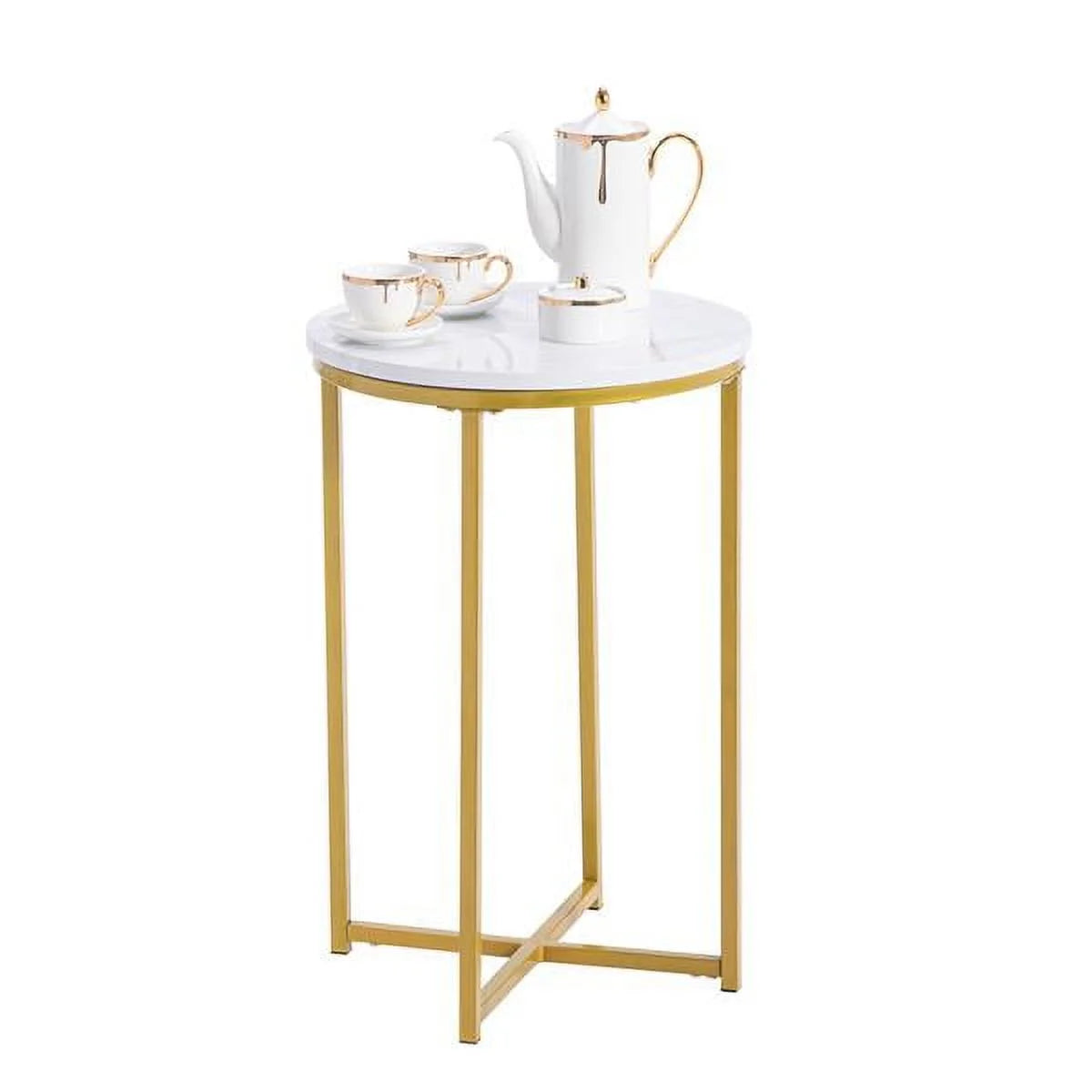 White Round Marble Side Table Y583
