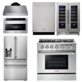36 Propane Gas Range, Range Hood, Microwave, Refrigerator, Dishwasher, Wine Cooler G605