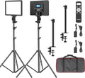 2PCs Bi-Color LED Panel Light with Light Stand P573514