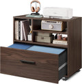 Wood 1 Drawer File Cabinet with Storage Shelves I425060
