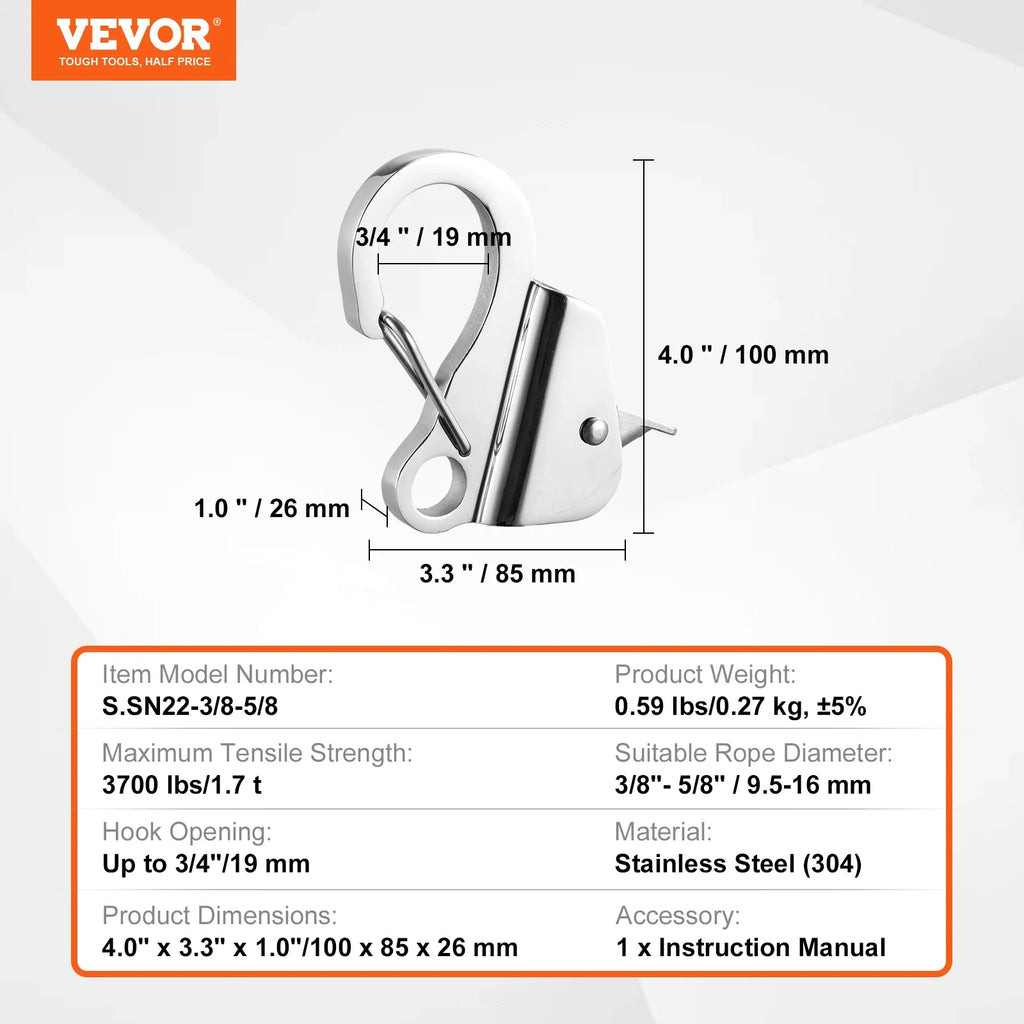 Boat Anchor Hook Knotless Anchor System Stainless Steel with Quick Release F980