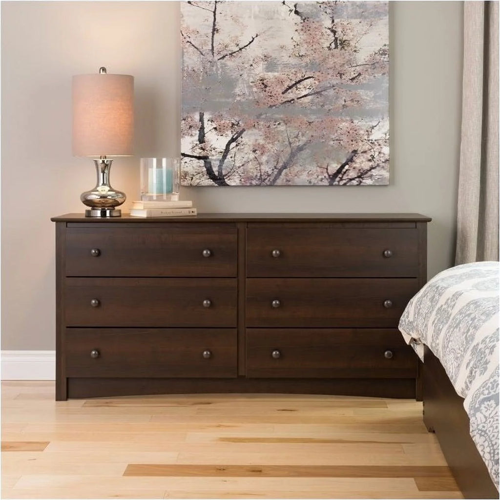 3-Piece Set with 2 Night Tables and 6 Drawer Dresser in Espresso S509716
